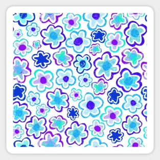 Blue and Purple Flowers Sticker